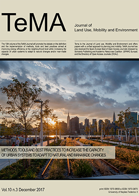 Vol 10, N° 3 (2017): Methods, tools and best practices to increase the capacity of urban systems to adapt to natural and man-made changes